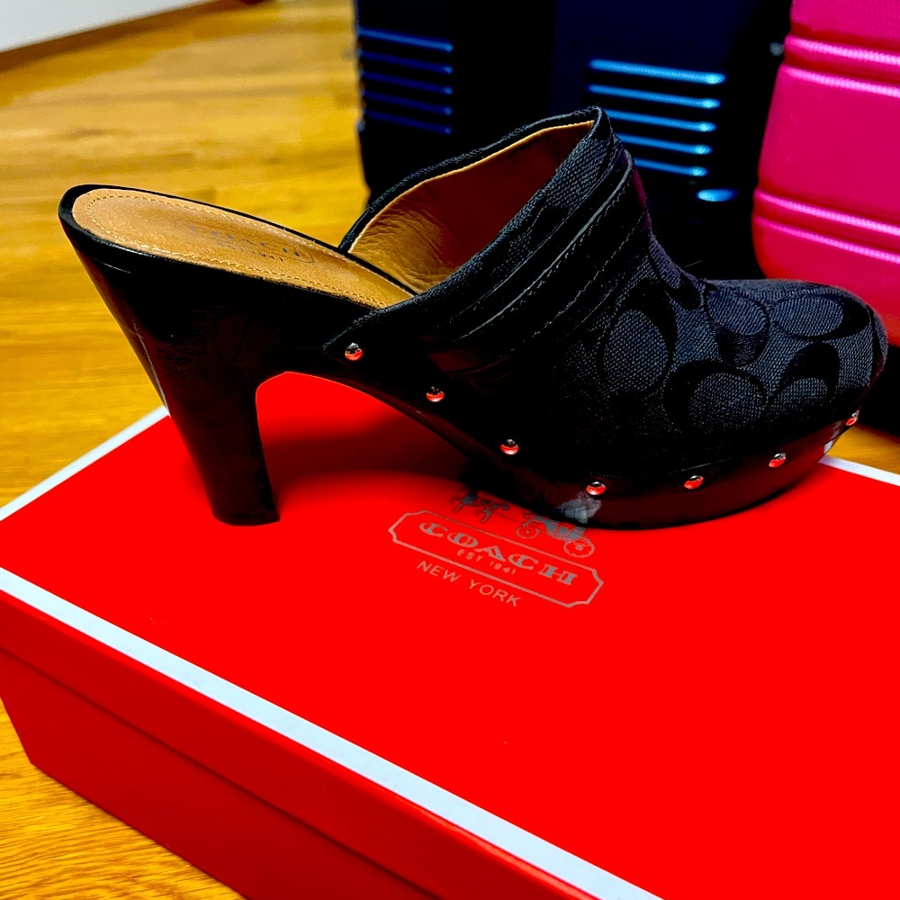 Coach heeled clog